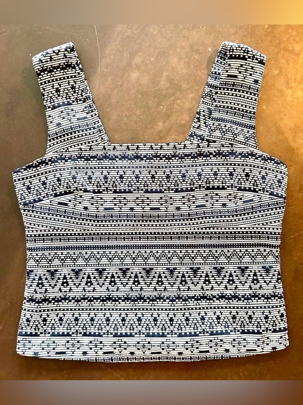 Periphery- medium aztek print cropped top made in Canada